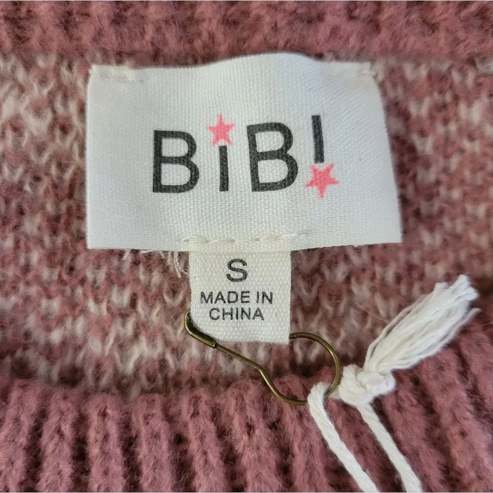 BiBi Denim Sleeve Leopard Sweater Rose Creme Black - Picture 4 of 16